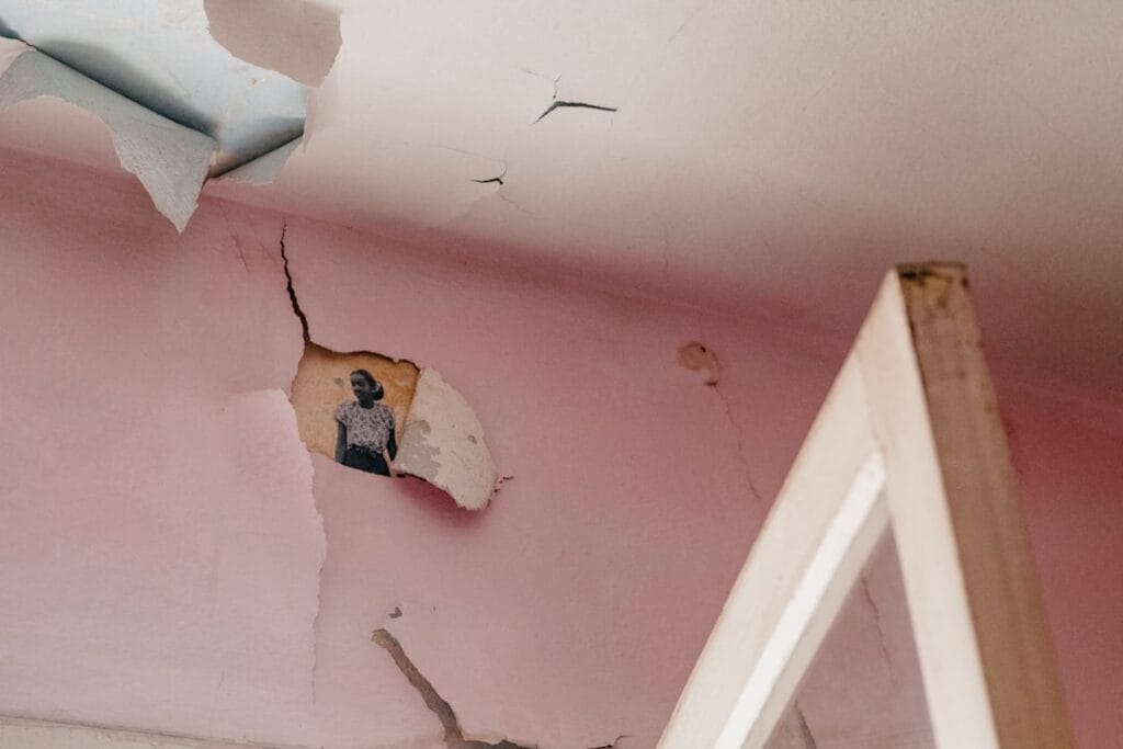 ceiling damage from leaking roof
