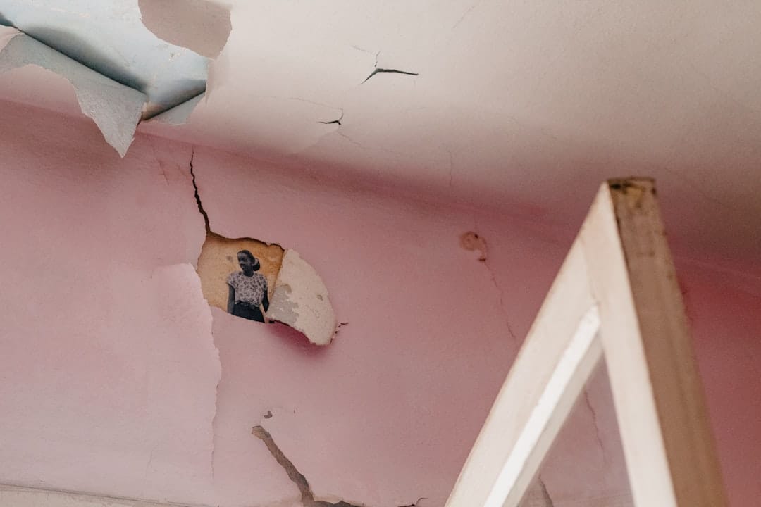 ceiling damage from leaking roof