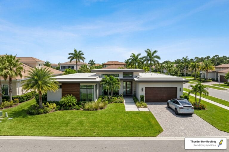 Land O Lakes flat roofing modern residential home Florida