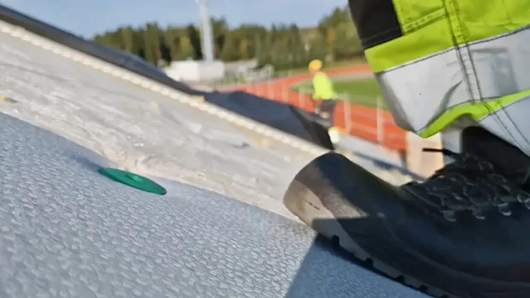 measuring coordinate points to locate membrane breaches on flat roof